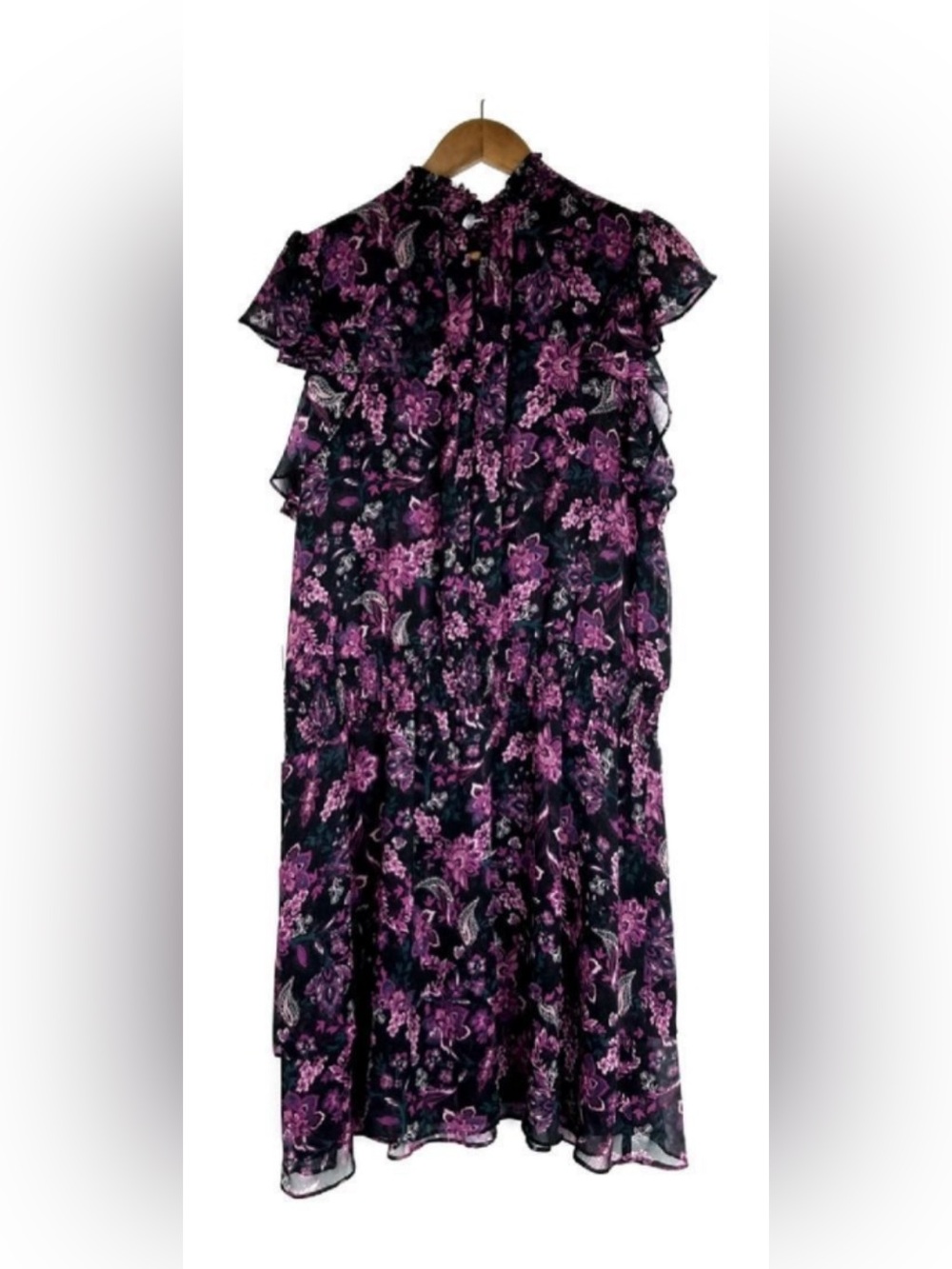 1. State Paisley Floral High Neck Ruffle Dress Nordstrom XL NWT
